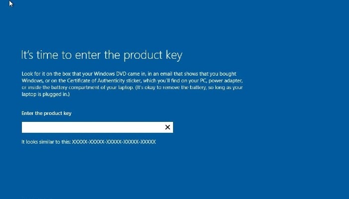 Windows Activation Enter