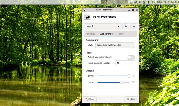 Xfce Transparent Panels Terminal Opacity Test Value