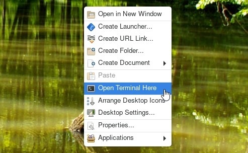 Xfce Transparent Panels Terminal Open Terminal Here