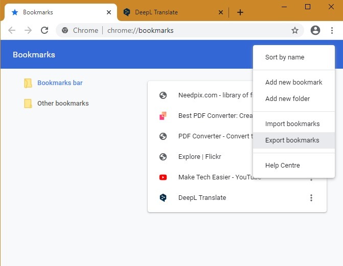 Chrome Bookmarks Export Bookmarks