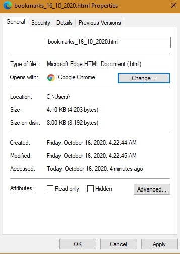 Chrome Bookmarks Html Filesize