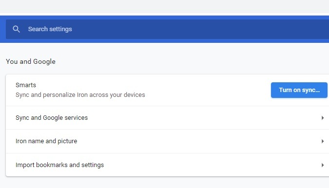 Chrome Bookmarks Srware Iron Sync