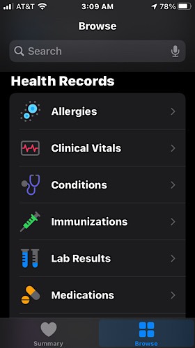 News Health Records Iphone Browse