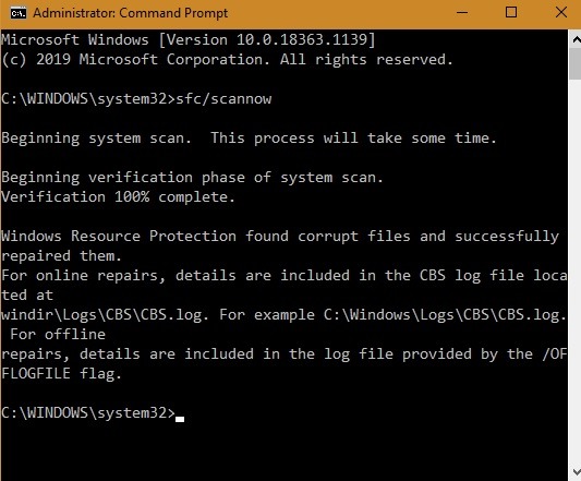 Photos App Sfc Repair Corrupt Files