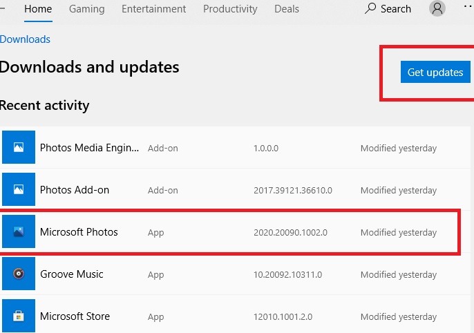 Photos App Get Updates