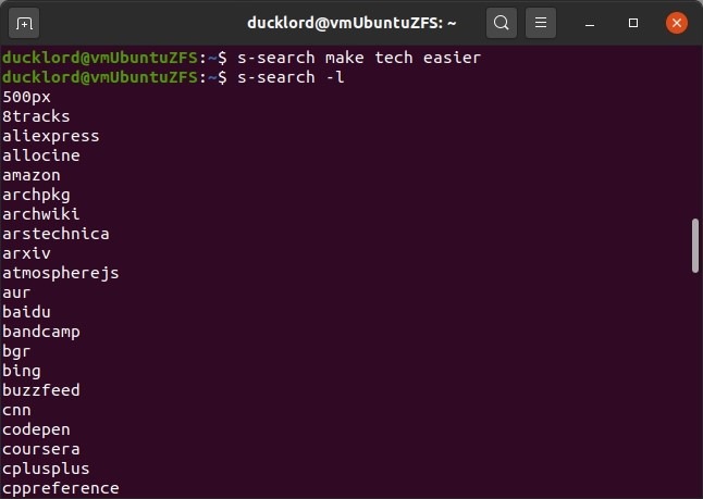 S Search List Providers