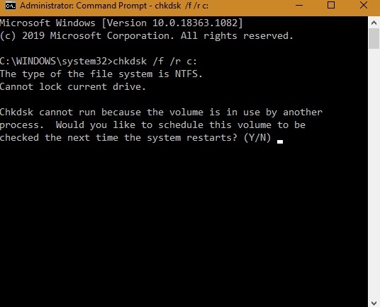 Scheduled Chkdsk Run With System Restart
