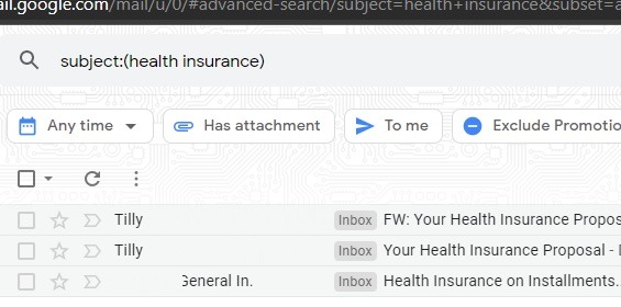 Sort Gmail Filters Subject Results