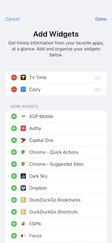 Apple Ios 14 Widgets Today View Add Widget
