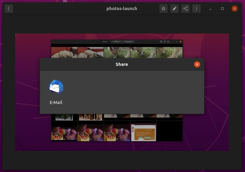 Gnome Photos Share Box