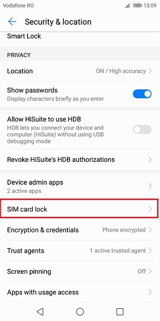 How Change Sim Pin Card Lock Android 8