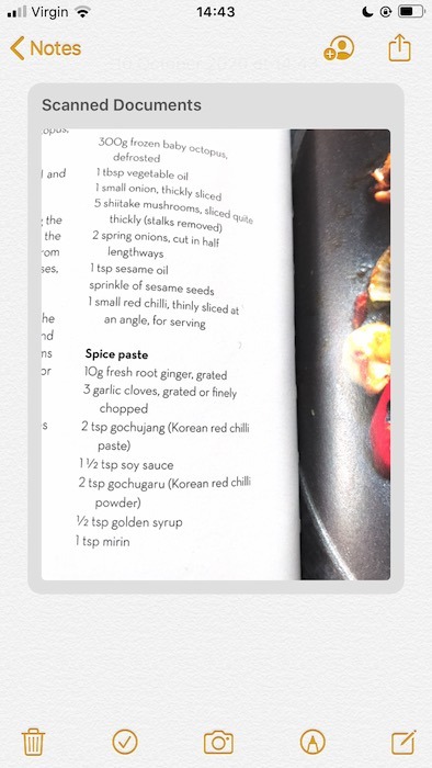 A document, scanned using Apple Notes' iOS mobile application.