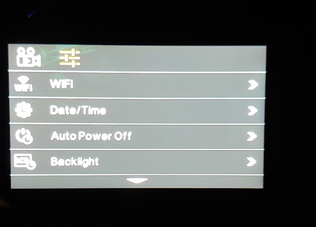 Jomise Dual Dash Cam Review Menu Second