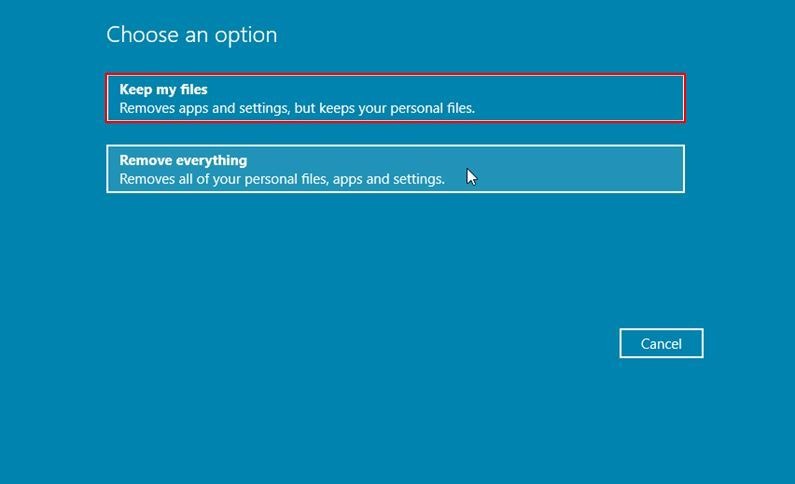 Win10 Fix Kernel Security Error System Restore Keep Files