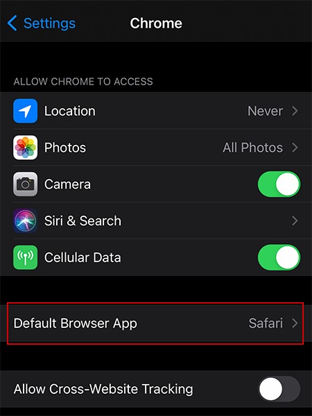 Change Default Browser Ios Settings Change Default Browser Ios Settings