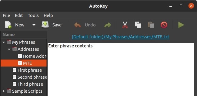 Make Linux Shortcuts With Autokey Phrase Content