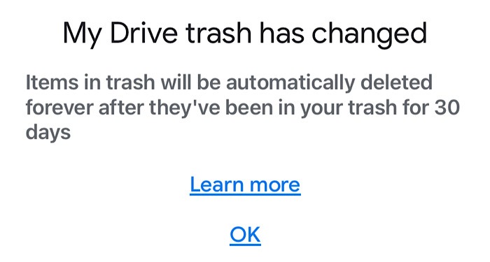 News Google Storage Drive Trash