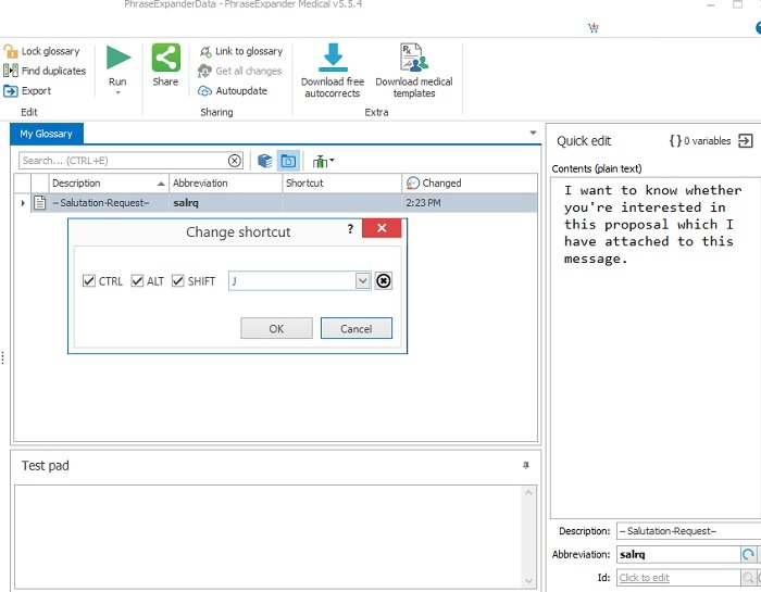 Text Expansion Phraseexpander Window