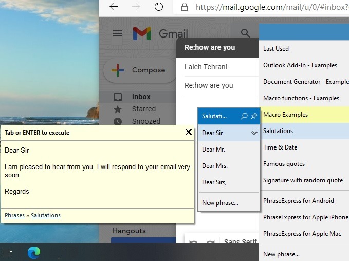 Text Expansion Phraseexpress Example