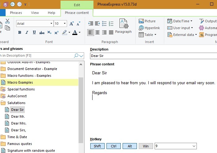 Text Expansion Phraseexpress Program Window