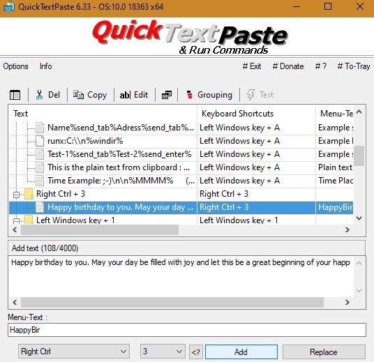 Text Expansion Quicktextpaste Command