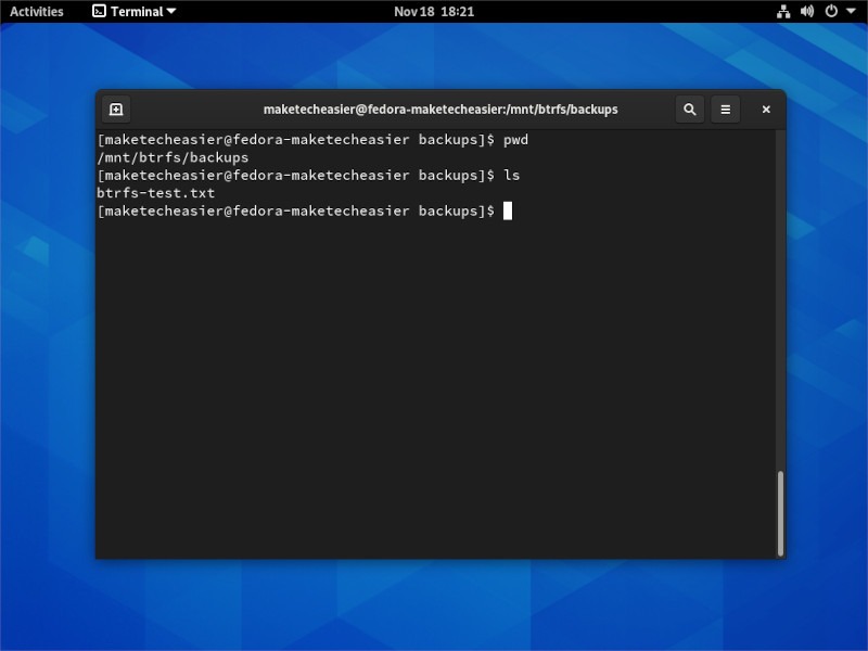 Btrfs Snapshot Setup