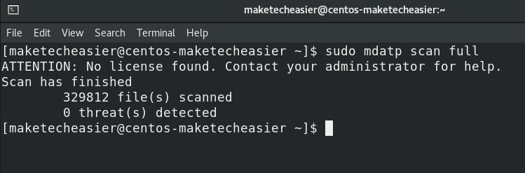 Defender On Linux Full Scan Complete