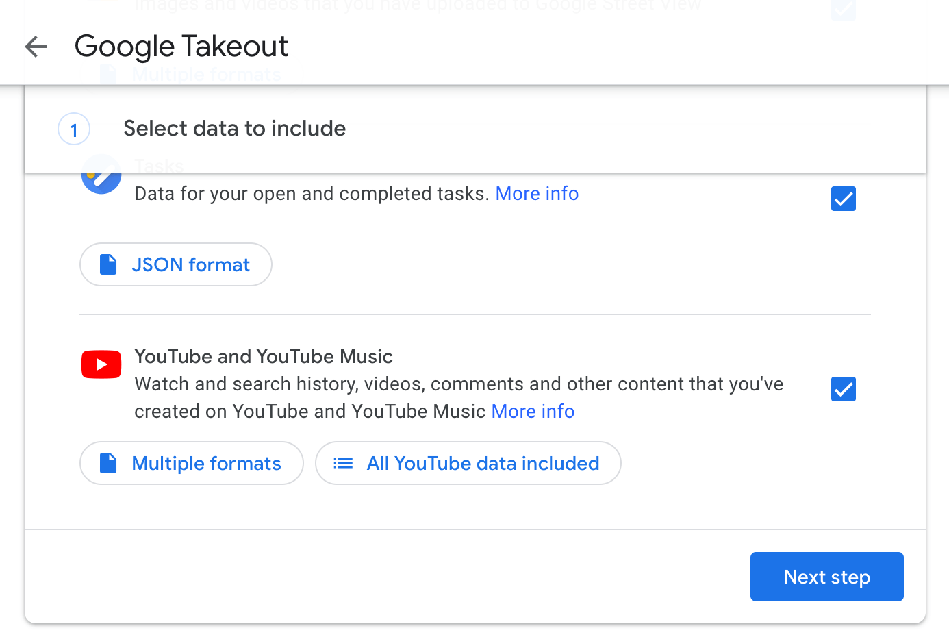 How to export data via the Google Takeout service. 