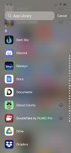 How To Use App Library Search