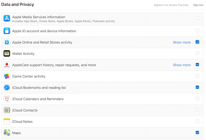 You can access all the data related Apple's products and services. 