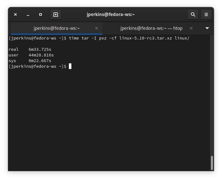 Tar All Cores Pxz Time