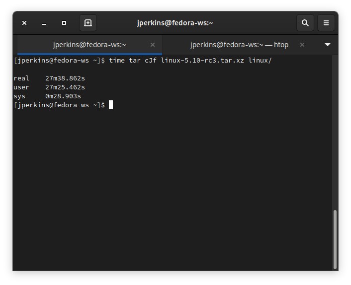 Tar All Cores Xz Time