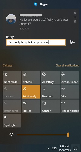 Focus Assist Notification