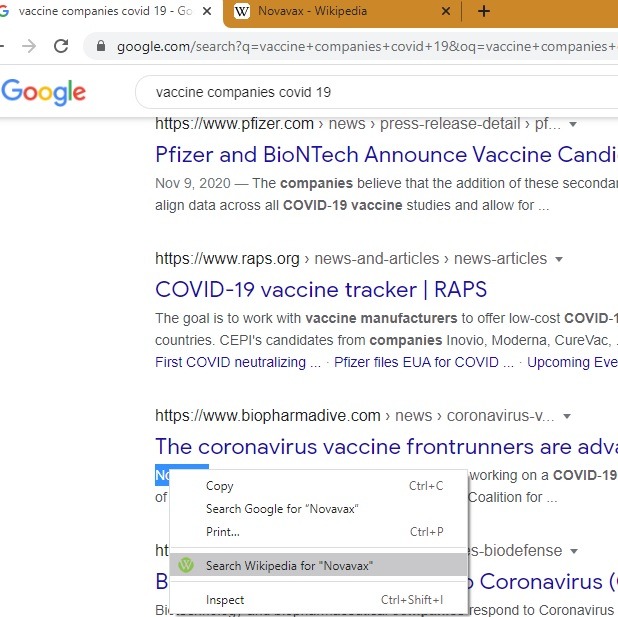 Sidebar Search Wikpedia Chrome Edge