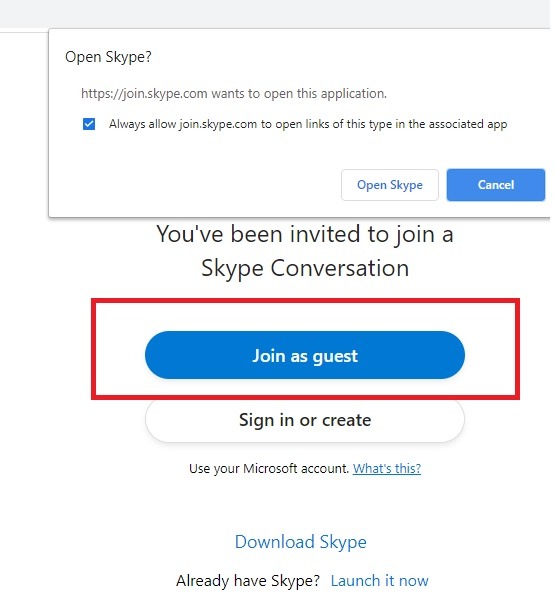 Skype Meet Now Join As Guest