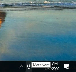 Skype Meet Now System Tray Visible