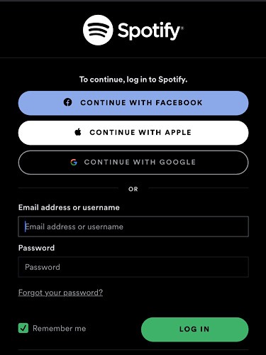 Spotify Passwords Login