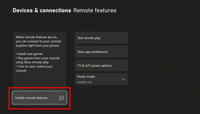 Xbox Remote Play Menu