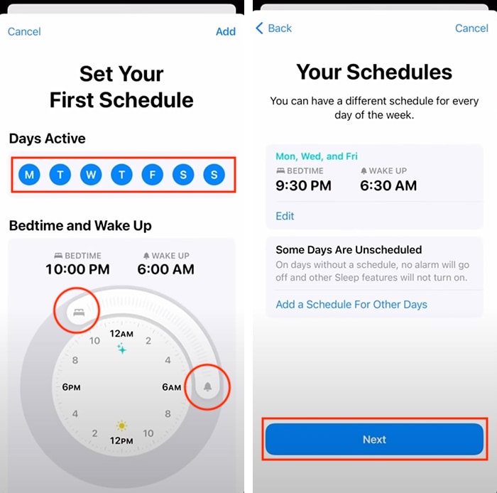 Apple Watch Sleep Tracking Setting Bedtime Schedule