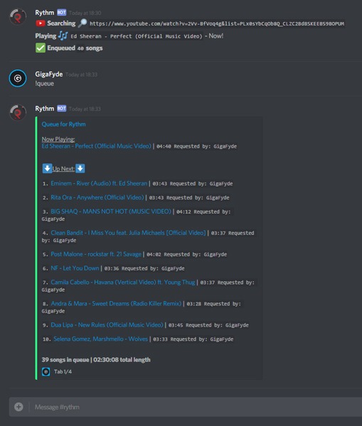 Best Discord Bots Rythm