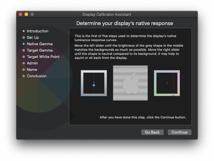 Setting the native gamma within the Display Calibrator Assistant.