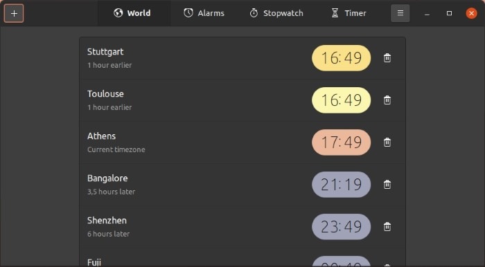 Check Time With Gnome Clocks Many Clocks