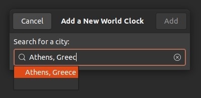 Check Time With Gnome Clocks No Add Place