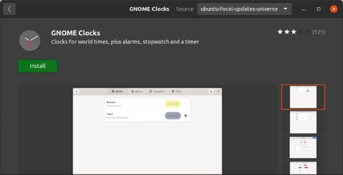Check Time With Gnome Clocks Software Install