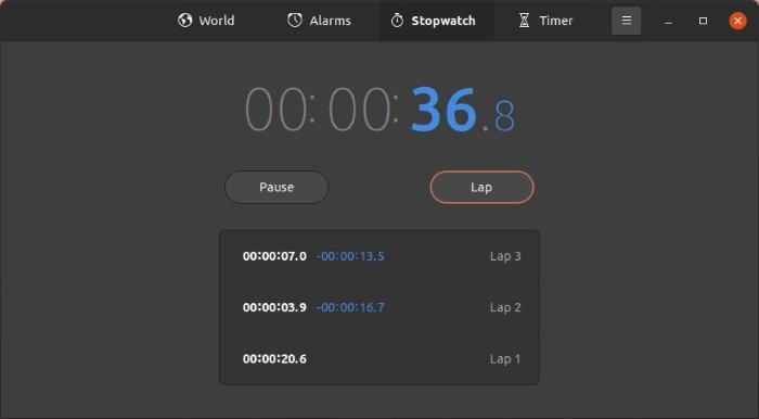 Check Time With Gnome Clocks Stopwatch