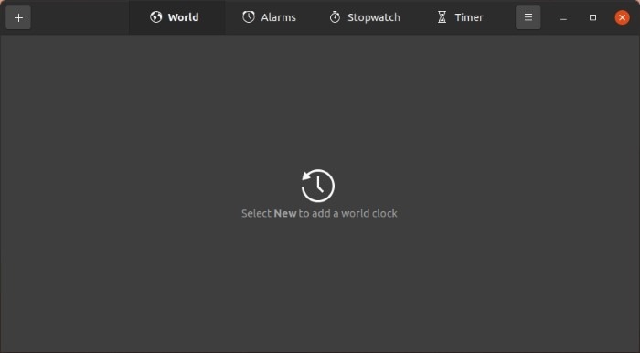 Check Time With Gnome Clocks World Empty 1