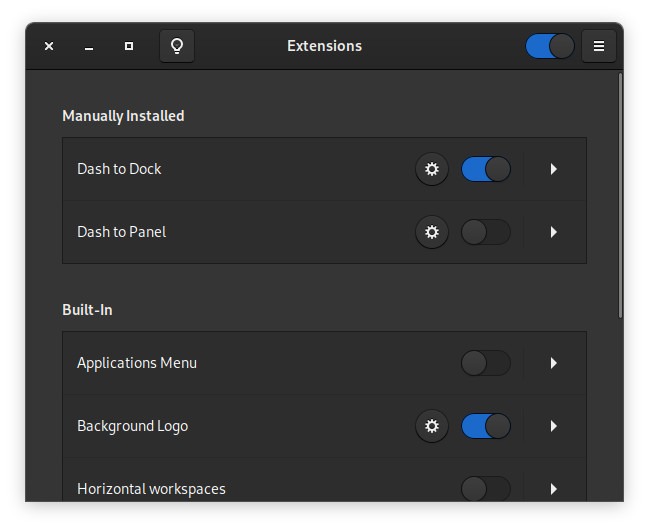 Disable Dynamic Workspaces Gnome Shell Extensions
