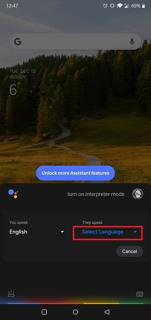 How Google Assistant Interpreter Select Language
