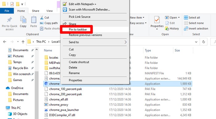 Install Chromium Windows 10 Pin To Taskbar