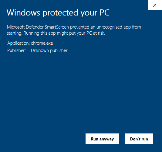 Install Chromium Windows 10 Smartscreen